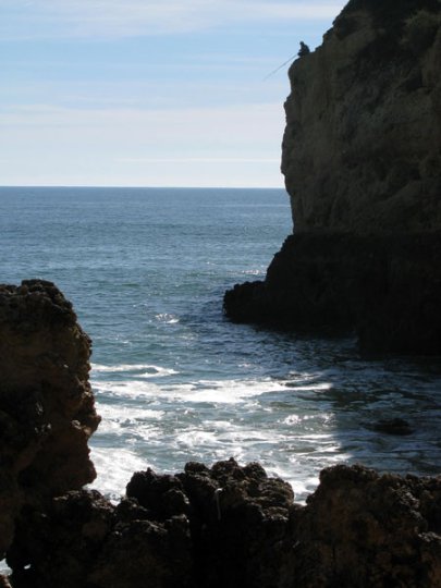 fishing on the rocks