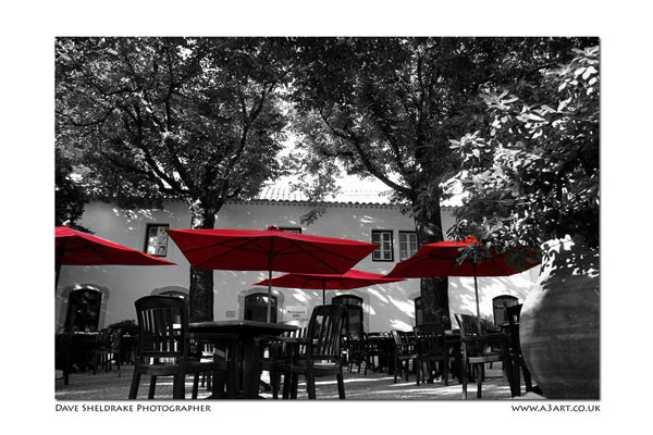 Dappled shade Algarve restaurant