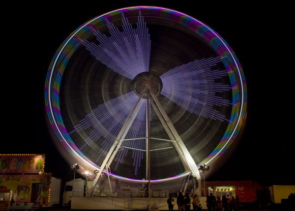 Funfair big wheel colour Sao Martinho Fair Portimao