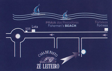 Ze Leiteiro fish restaurant Algarve Blog map